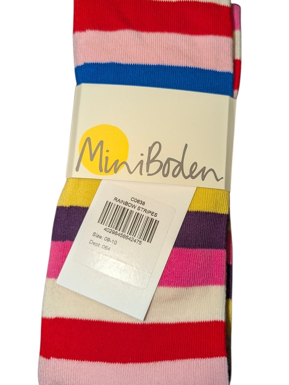 NWT Mini Boden Striped Tights Size 9-10